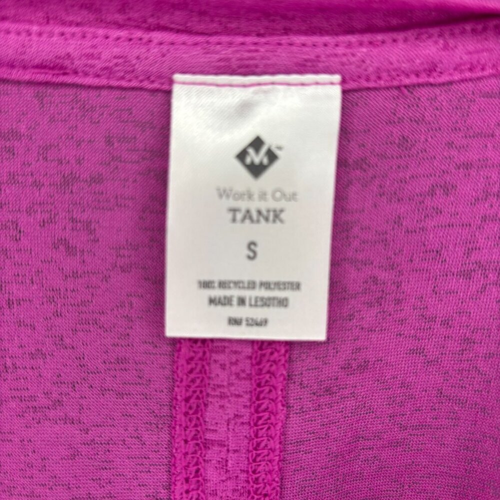 MEMBERS MARK NEW Work It Out Burnout Tank Womens S Purple Back Slit - Picture 3 of 3